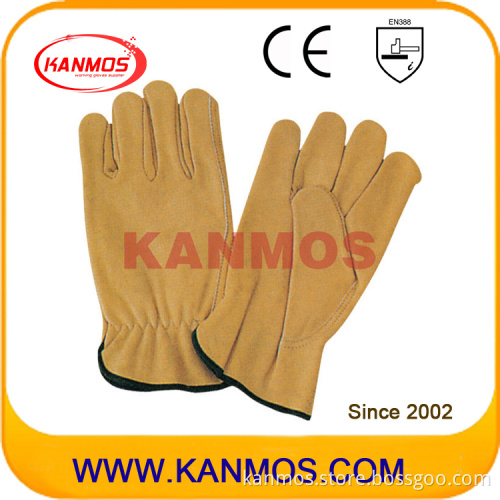 Industrial Safety Cow Grain Leather Driver Work Gloves (12201)